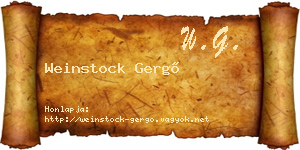 Weinstock Gergő névjegykártya